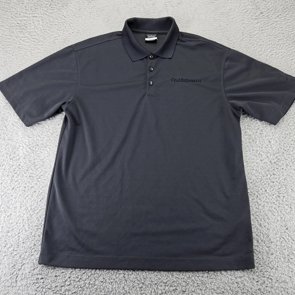 Nike Golf Shirt Mens Medium Gray Short Sleeve Outdoor Golf Club Sports Polo
